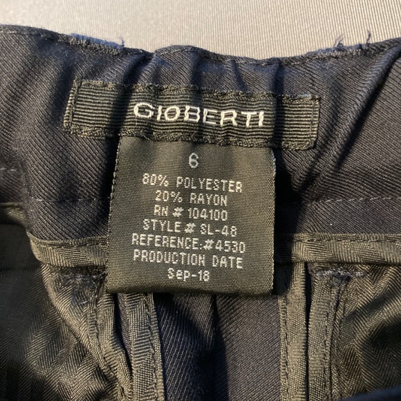 Gioberti Boys Flat Front Dress Pants Navy with adjustable waistband size 6 - Picture 3 of 6